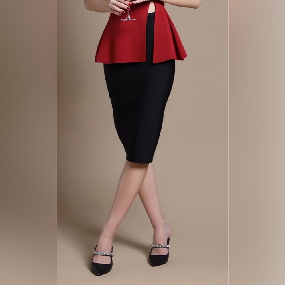 Gracia Classic Black Pencil Skirt NWOT - XL